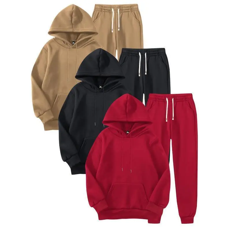new 2024men's 3PCs hoodie & sweatpants set-casual, stretchy polyester with pockets for spring/falldandy??gift??