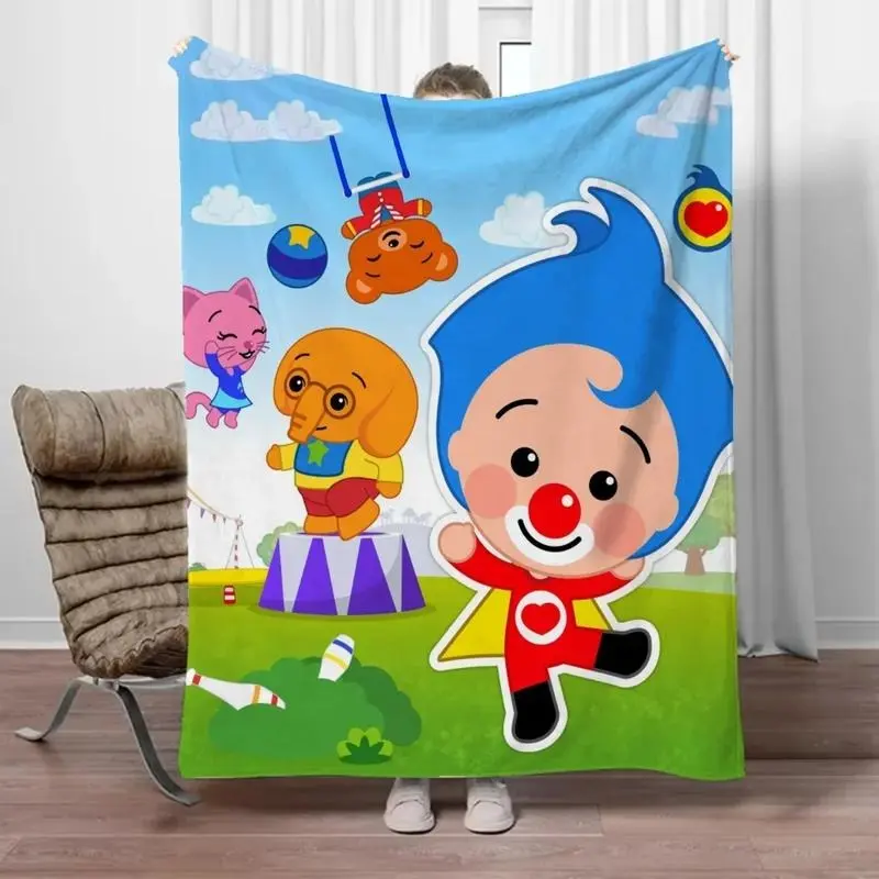 Plim Plim Blanket Cozy cartoon blanket with Plim Plim enjoying a fun circus ride, flannel material makes Gifts for children