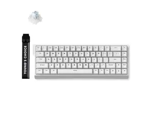 MCHOSE ACE 68 60% Mechanical Gaming Keyboard Wired Rapid Trigger Hall Effect Keyboard Magnetic Switch Hyper-Fast 8000Hz Adjustable Actuation, Hot Swap, RGB PC MAC Laptop (White / Ice Blue)