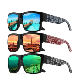 Unisex Square Frame Polarized Biking Sunglasses - Vintage UV400 Protection Safety Cycling Glasses, Outdoor Active Accessories, Bicycle Accessories for Men’s Fashion Eyewear & Outdoor Sports