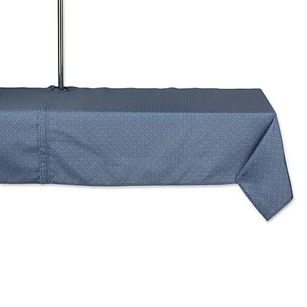 Design Imports Tonal Lattice Outdoor Tablecloth with Zipper 60" x 120"