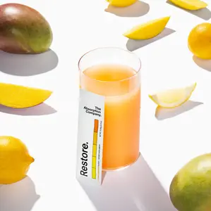 Restore Zero Sugar Electrolyte Drink Mix Sticks with Liposomal Glutathione, Vitamin C, Methylated B Vitamins & CoQ10 – Instant Hydration for Post-Workout & Hangover Recovery – Mango Lemonade