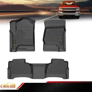 TPE Floor Mats Liners Fit For 2014-18 Silverado Sierra 1500 Crew Cab All Weather