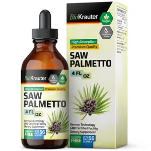 BioKrauter Saw Palmetto Tincture Vegan Premium Quality High Absorption Supplement for Urinary Tract Health US Healthcare Fitness Edible Natural Support