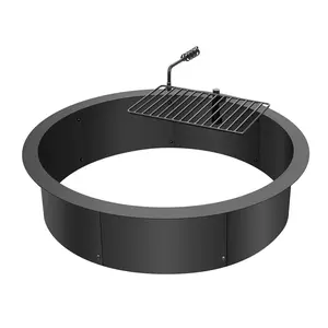 VEVOR Fire Pit Ring,  Fire Pit Insert with Barbecue Fire Ring, 35-In Outer/31-In Inner Diameter, 8.5in Height, Carbon Steel Liner DIY Campfire Ring above/In-Ground, for Outdoor Camping, Bonfires