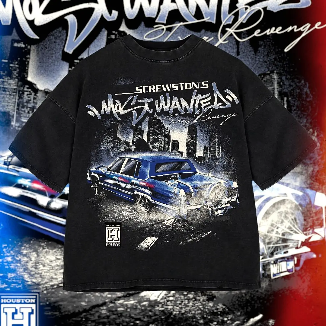[Texans Revenge] Screwton Most Wanted Houston Texas Washed T-Shirt, Washed Hoodie For Men, Graphic Vintage Acid Wash Heavy Cotton Tee, Streetwear Football Oversized Cowboys Texas Mexican Fans, Made In US
