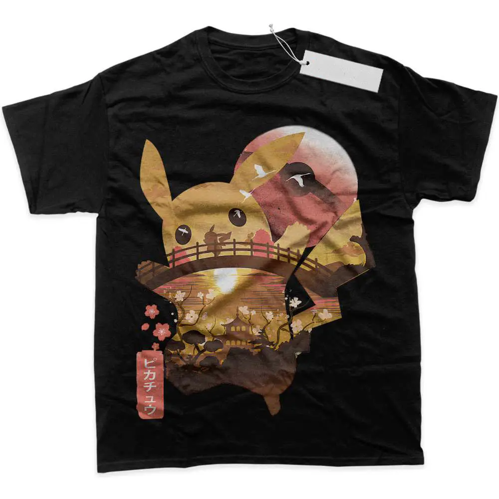 Pikachu Anime Streetwear Vintage Unisex T-Shirt, Cute Shirt, Gift For Fan Pokemon, Anime Graphic Tee, Anime Shirt, Crewneck Short Sleeve Shirt