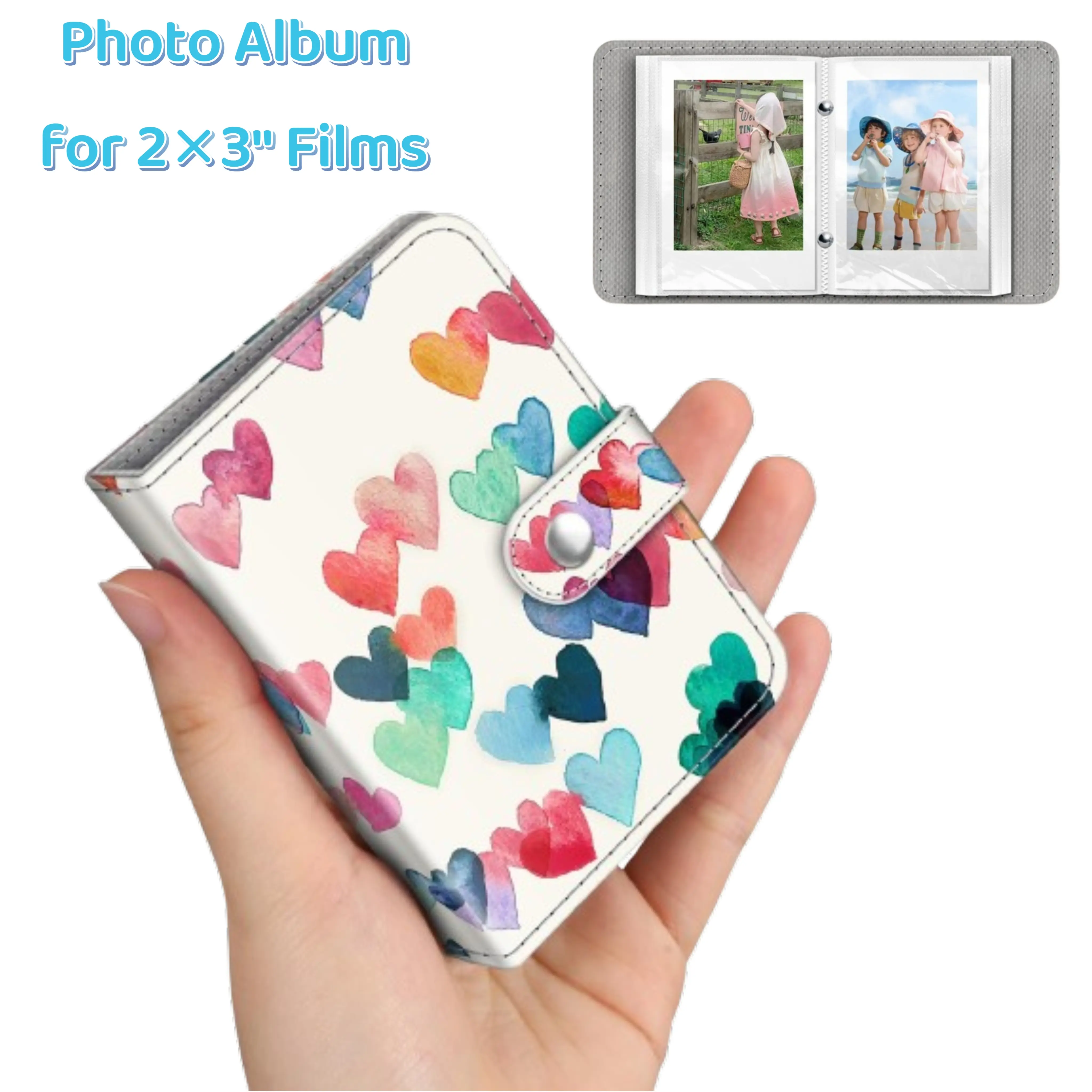 Fintie Synthetic PU Leather Travel Photo Album Book - 26 Pages, 52 Mini Film Slots, 2x3-Inch PVC Photocard Binder with Clasp Close, Photo Organizer, Compatible with Fujifilm Instax/Polaroid Hi-Print Shots, Bachelorette Party Gift for Camera Enthusiasts