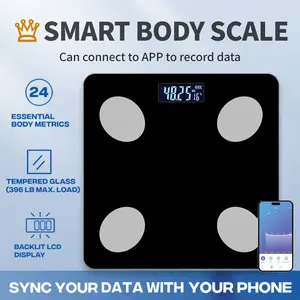 Smart Body Fat Scale, Digital Bathroom Scale for Bmi & Muscle Analysis, Weight Loss, APP Sync, Ce/rohs Certified, No Battery Included, Body Composition Scale, Body Fat Monitor