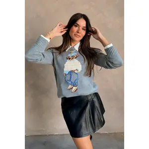 Tegan Grey Teddy Bear Sweater