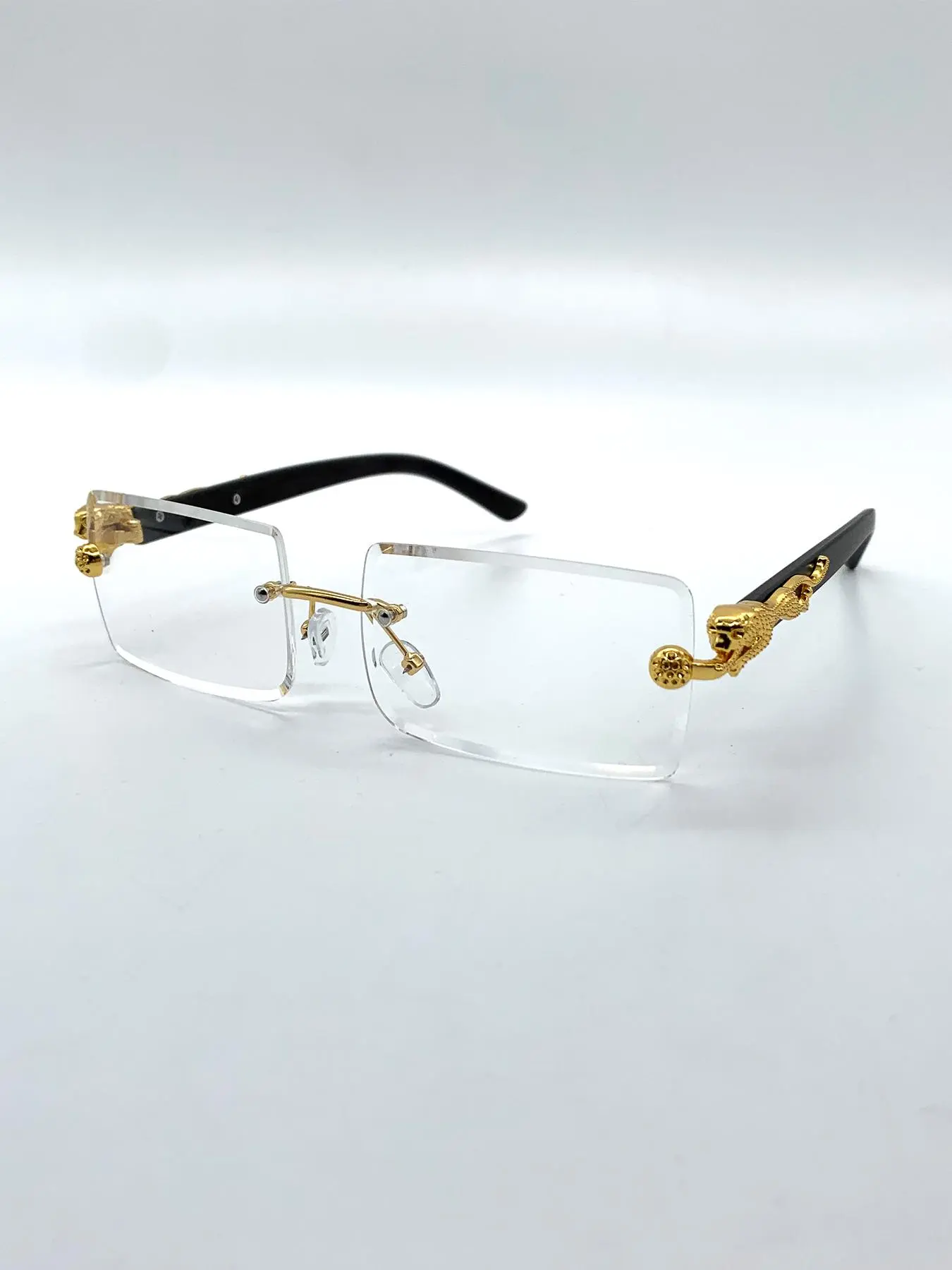 Unisex Simple Style Frameless Metal Frame Sunglasses (1 Pair), Stylish Glasses, Trendy Fashionable Casual Square Frame Sunglasses for Everyday Use, Fashion Accessories for Outdoor Activities