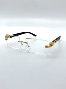 Unisex Simple Style Frameless Metal Frame Sunglasses (1 Pair), Trendy Fashionable Casual Square Frame Sunglasses for Everyday Use, Fashion Accessories for Outdoor Activities