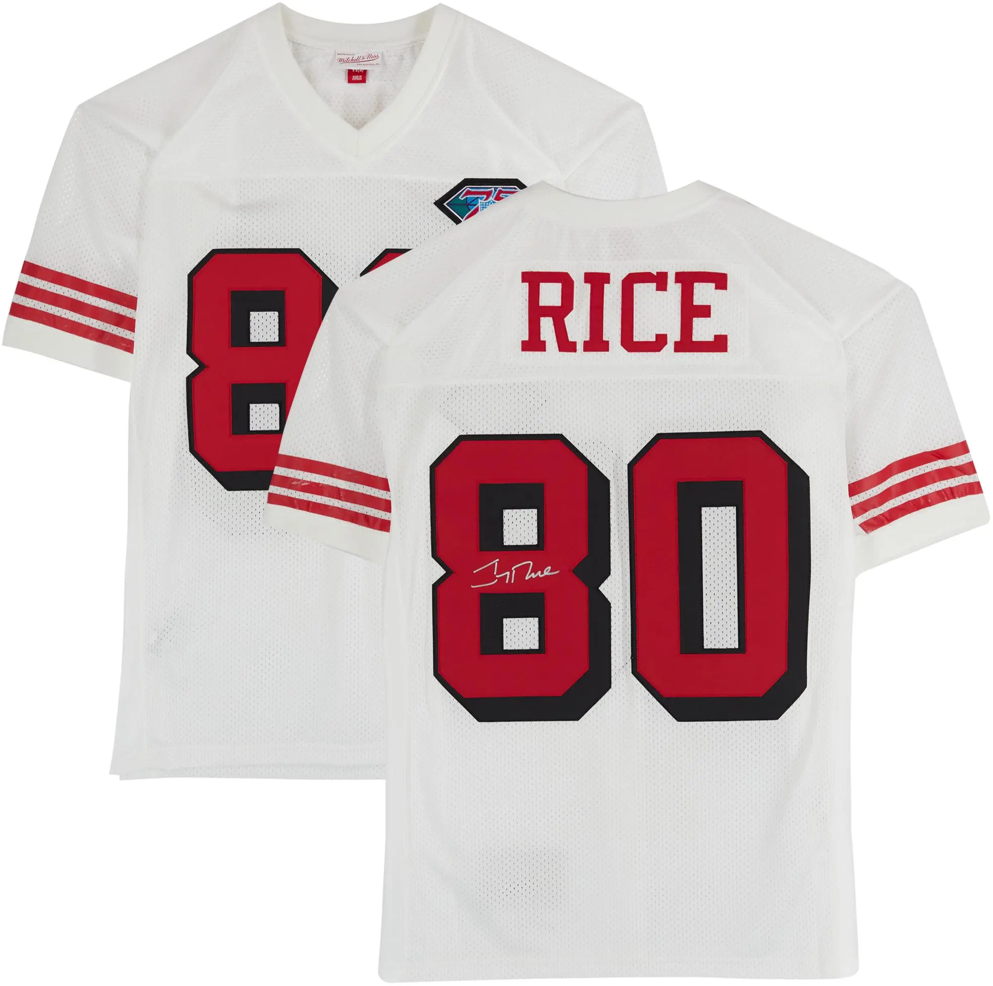Jerry Rice San Francisco 49ers Autographed White Throwback Mitchell & Ness Authentic Jersey - Fanatics Authentic Certified