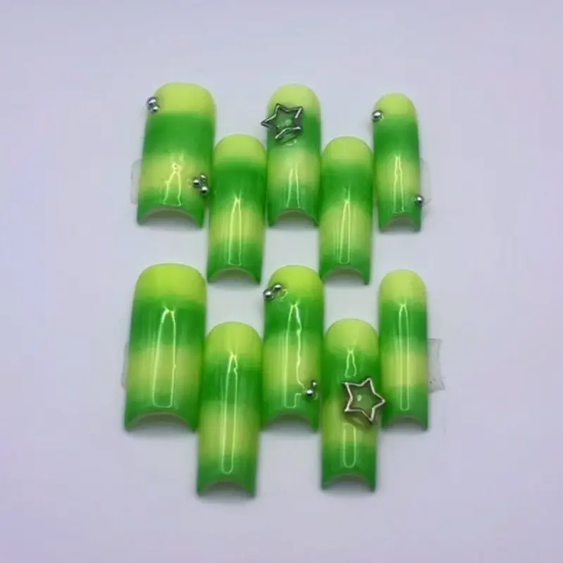 Lime green Sweater vibez press on nails