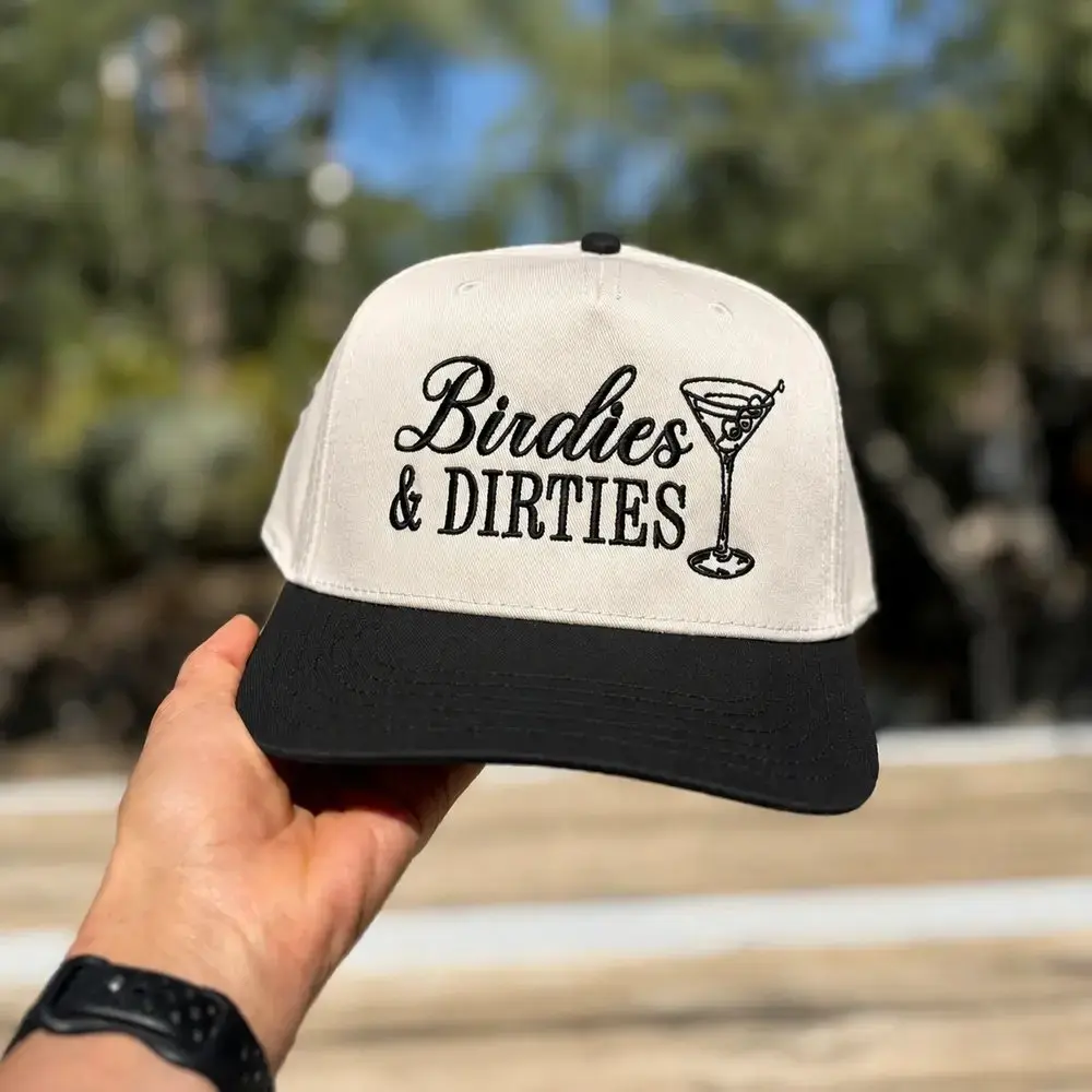 Birdies & Dirties Embroidered Trucker Hat, Funny Golf Cocktail Cap, Dirty Martini Snapback Hat, Country Club Golf Lover Gift