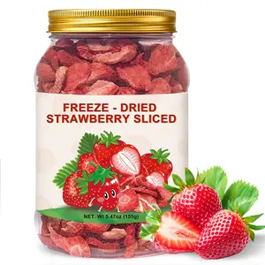 Freeze Dried Strawberry Slices 5.47oz – Crispy Natural Strawberry Snack for Yogurt, Smoothies, Oatmeal, Baking & Desserts – Resealable Jar Fruit Dry