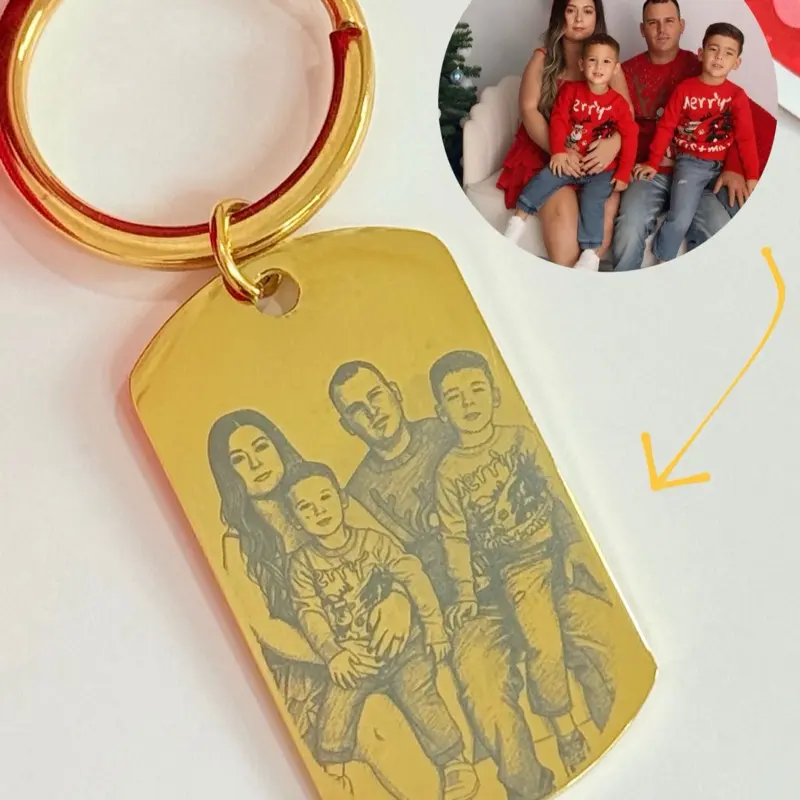 Personalized Laser Engraved Keychain for Men Customizable Image Phrase Dates Names Stainless Steel Key Ring Gift Ideal for Gifts