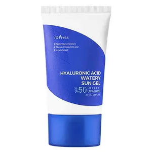 Isntree Hyaluronic Acid Watery Sun Gel SPF 50 - Hydrating, Broad Spectrum Sun Protection, Non-Greasy, Quick-Drying, Suitable for All Skin Types