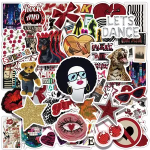 50 Sheets Y2K Disco Stickers Bulk - Funny Stickers Eco-Friendly Matte Decals for Retailers, Party Supplies & Boutique Packaging