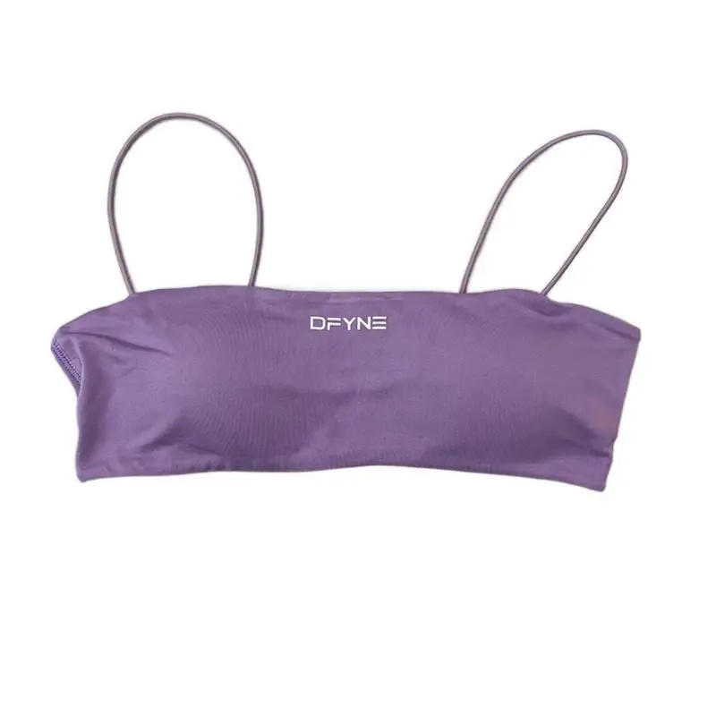 DFYNE Seamless Strappy Tank Top | Longline Sports Bra with Built-In Pads | Buttery Soft Aesthetic Workout Top for Women