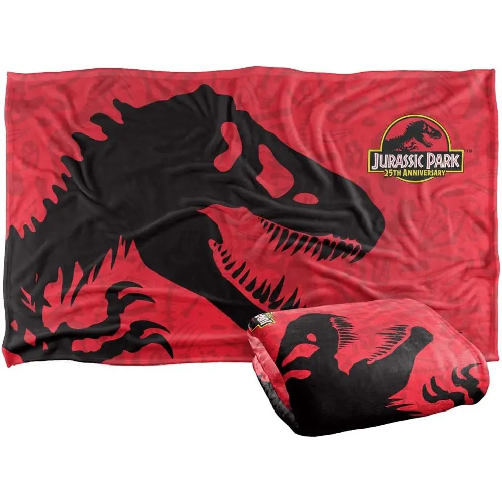 Jurassic Park Dinosaur Throw Blanket, 25th Anniversary Microfiber Fleece, Silky Touch Super Soft, 36in x 58in, Home Room Decor Holiday Gift