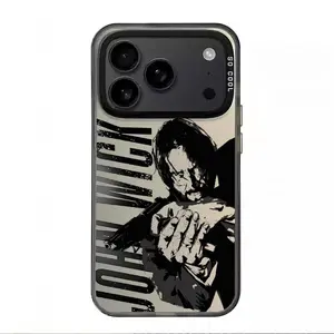 JOHN WICK TPU&PC Phone Case Gray/White Base&Shockproof TPU Frame for iPhone 7 8 X XS 11 12 13 14 15 16 17 E SE4 PRO MAX PLUS AIR Luxury Fashionable Touch Gift Shockproof Drop-Proof Full Protection Cover Cases KW0128