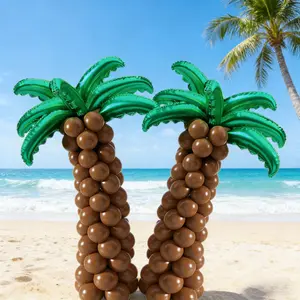 Hawaiian Tropical Party Decor Set, 104 Pieces, Palm Leaf Coconut Tree Balloons, Beach Birthday Pool Party Decoration, Summer Theme, Balloon Arches