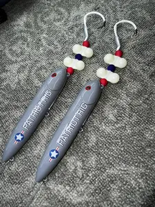 Patriot Rigs (13cm) 2 Pack:  Pre-Tied on 10/0 white glow hooks and 100 pound smoke blue mono leader line