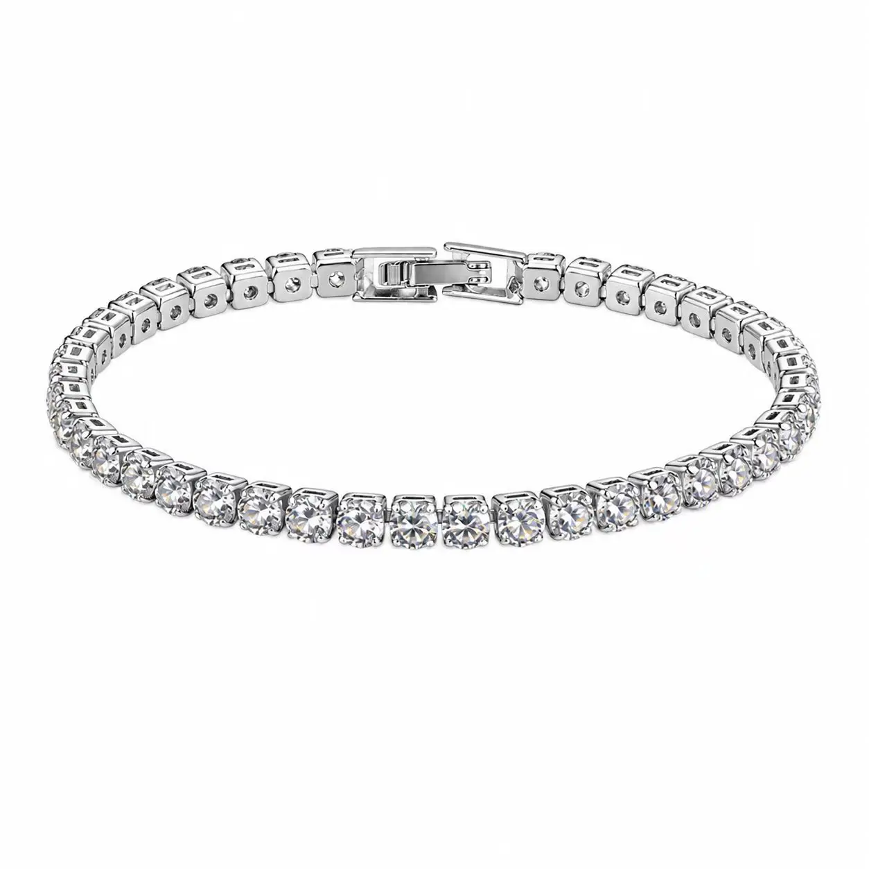 Light luxury zircon tennis bracelet with sparkling zircon single row versatile bracelet