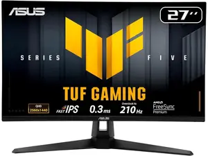 ASUS TUF Gaming 27” 1440P Monitor (VG27AQL5A) – QHD (2560 x 1440), 210Hz, 1ms, Fast IPS, Extreme Low Motion Blur Sync, Speakers, DisplayWidget Center, Gaming AI, Height Adjustment, 3 yr warranty
