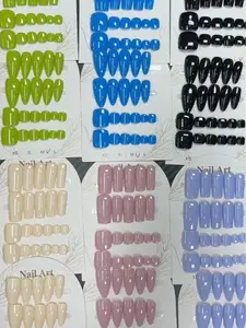 Cora(9054)gc.Solid-color press-on nail sets for hands & feet are here! Get 10 sets randomly for just $30!