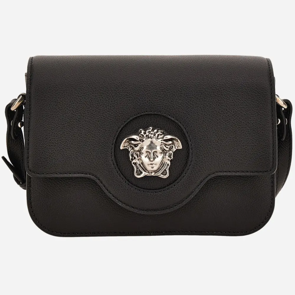 Pre-owned VERSACE Leather Shoulder Bags BRAND NEW Medusa Flap Bag Black Silver