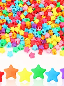 1200pcs Star Unicorn Beads, Rainbow Star Beads Bulk Large Hole, Party Decor Jewelry Making, Bracelets, Keychains, Craft Supplies