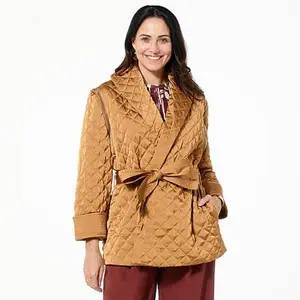 GREY by Jhoan Sebastian Grey Convertible Quilted Belted Jacket