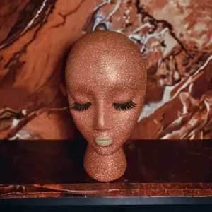Female styrofoam mannequin head| display stand| wig stand| hat stand| mannequin head| wig head| glitter head| salon display| wig model| gift| mannequin head (Rose)