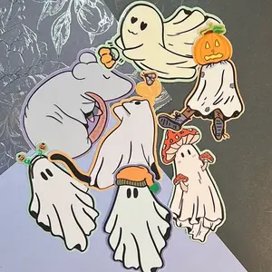 Spooky Cute Ghosts Sticker Set for Halloween | Black Cat, Mushroom, Possum & More