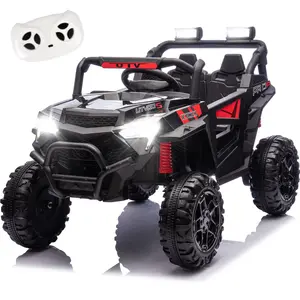 24V 400W Kids Ride On Electric UTV W/Parents Remote Control,Four-Wheel Suspension,LED Lights,Portable Handle,Advanced center panel with USB,MP3,Music,Bluetooth,,Power Display For Kids Aged 3+