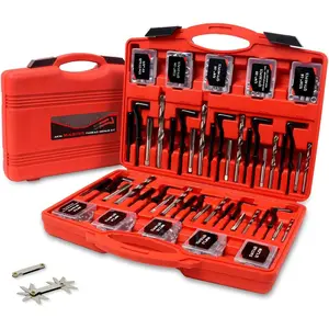 Helicoil Thread Repair Kit (338Pc) – HSS Drill with SAE/Metric Sizes 1/4"-1/2" & M5-M12, Includes Thread Gauge