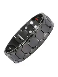 Men's Magnetic Therapy High Quality Bracelet, Titanium, Pain Relief, Energy Healing, Classic Two-Tone, Gift for Dad, Husband, Boyfriend, Bracelets Jewelry