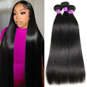 Ama Brazilian Straight Hair Bundles Quick Weave Extensions 1 3 4 Bundles Human Hair Weave bundles 100g/pc