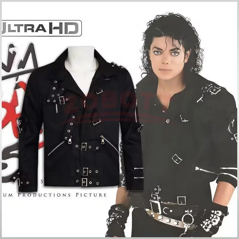 Rare MJ Michael Jackson Black Slim BAD Jacket Costume Clothing for Man Adore Stars Impersonator
