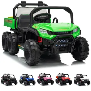24V Electric Ride-on Dump Truck for Kids, 4WD Ride-On Car for Kids, 2-Seater UTV with Remote Control, Off-Road Electric Vehicle for Boys & Girls Outdoor Play