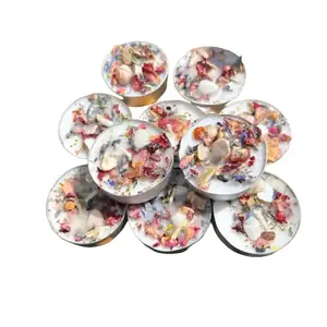 Handmade Intention Tealight Candles with Herbs, Crystals, Flowers & Anointing Oil – Ritual Healing & Manifestation Magic Decor Gift