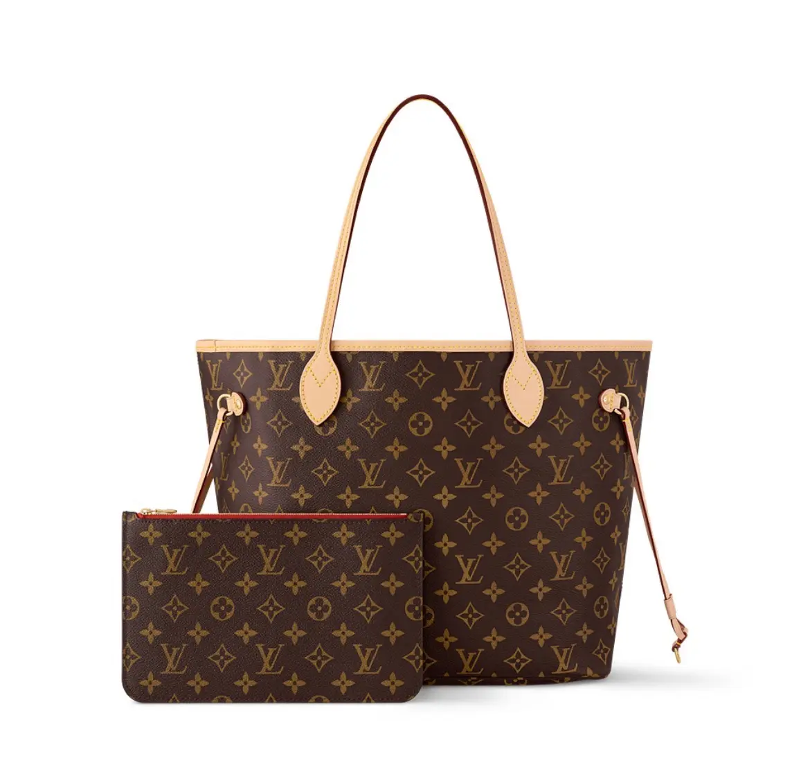 Pre-owned Louis Vuitton Neverfull MM Monogram, Fuchsia Interior, Microchip Version【2604155】