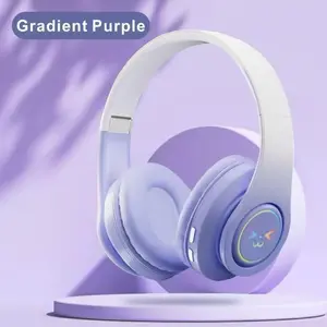 New Gradient Color Bluetooth-compatible Earphones, Light Effect, Enhanced Bass, High Fidelity Sound for Gaming, Music, Office, Phone, Laptop, Desktop Computer, Headphones