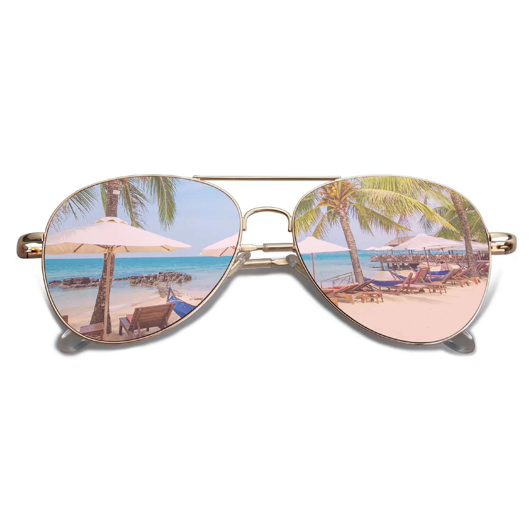SOJOS Classic Aviator Sunglasses for Women Men Metal Spring Hinges SJ1030