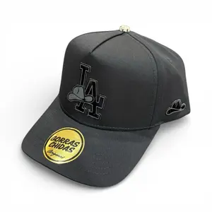 Unisex High-Quality Adjustable "Los Angeles Sombrero" Placa-Style SnapBack Hat, Faux Suede Visor, Cool Unique Design