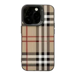 Creative Simple Plaid Applicable iP15/14promax Phone Case 11 iP13pro/12 Frosted Drop-Resistant Protective case