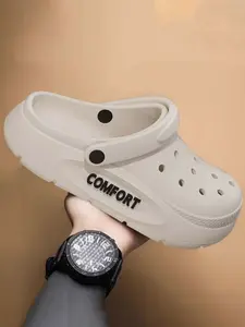 Men's Fashion Versatile Eva Hole Shoes, Garden Clogs, Platform Clogs, Thick Sole Comfortable Wear-Resistant Outdoor Sports Casual Breathable Slip-On Booties