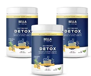 Bella All Natural Colon Support Powder Sweet Pineapple Flavor 400g for Gut Health Digestion Fiber Boost Bloating Relief Plant Based Detox Essential - Fitness, Healthcare